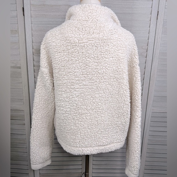 GARAGE Teddy Bear Fleece Jacket Full Zip Ivory-Small - Picture 2 of 2